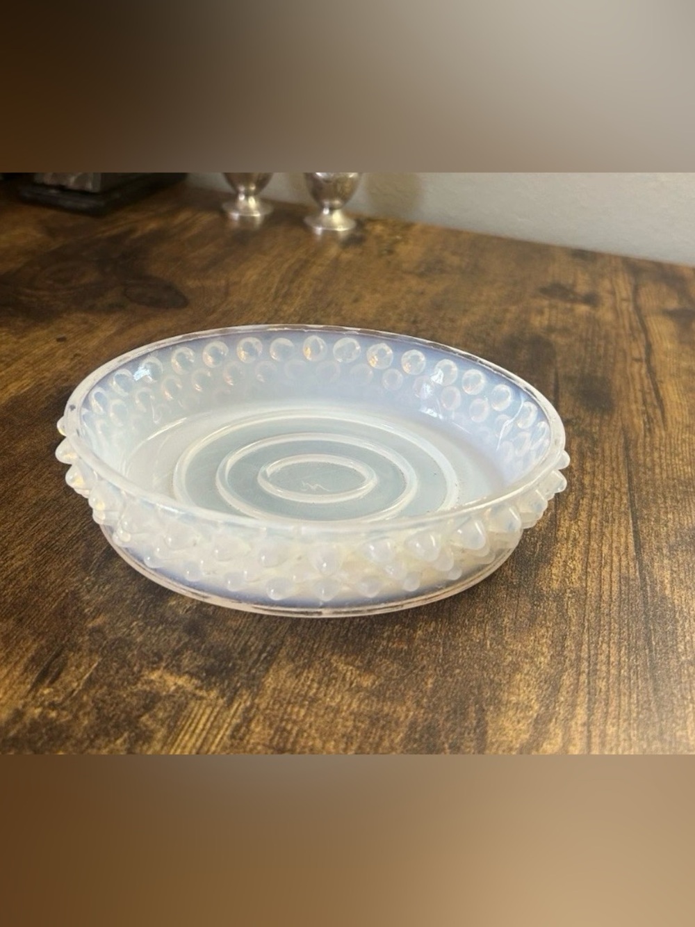 Westmoreland Opalescent Hobnail Glass Oval Soap Dish